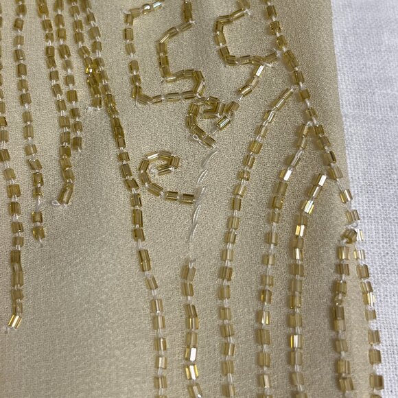 Frock and Frill Beaded Flapper Dress 20s Style Nude Golg Size 4 US Gatsby Art - Picture 10 of 13